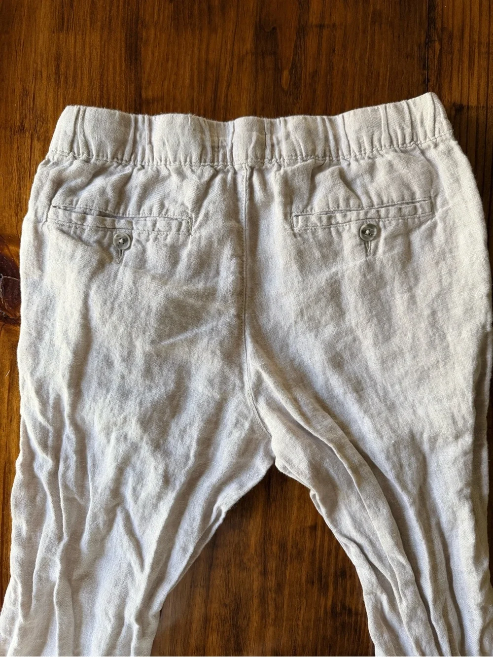 Men's Lightweight Linen-Blend Drawstring Pants in Off-White